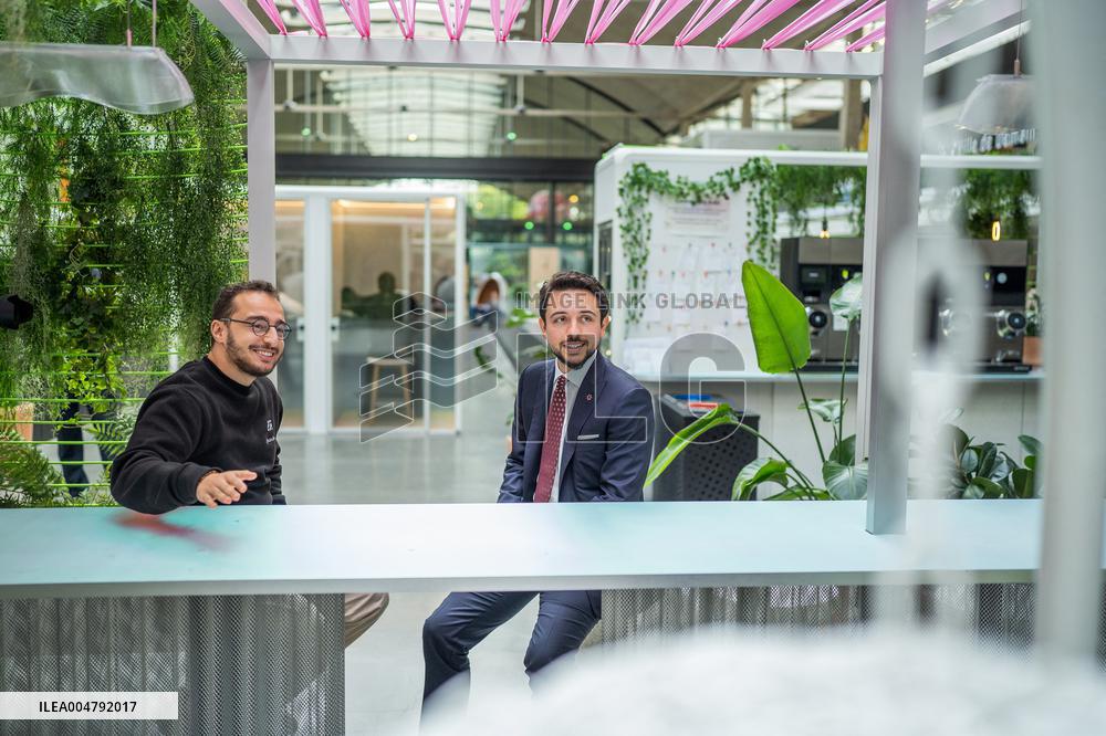 Jordan s Crown Prince and Wife Meet President Macron and Wife - Paris