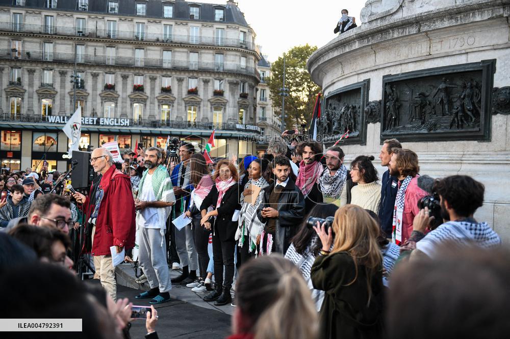 Rima Hassan At Global Sumud Flotilla Celebration - Paris