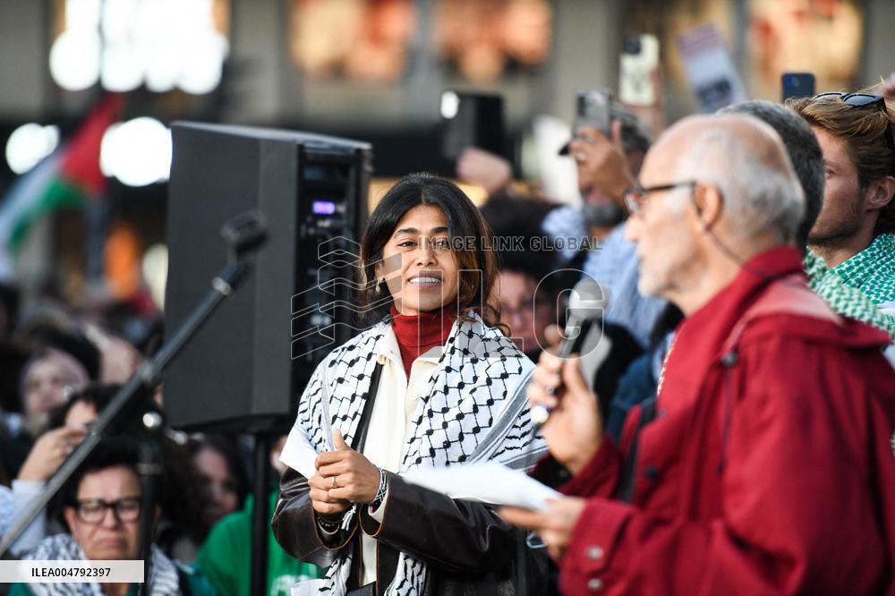 Rima Hassan At Global Sumud Flotilla Celebration - Paris