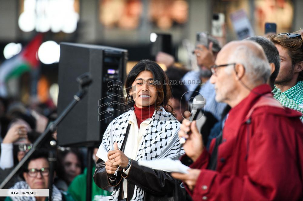 Rima Hassan At Global Sumud Flotilla Celebration - Paris