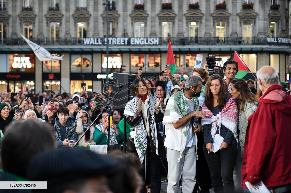 Rima Hassan At Global Sumud Flotilla Celebration - Paris