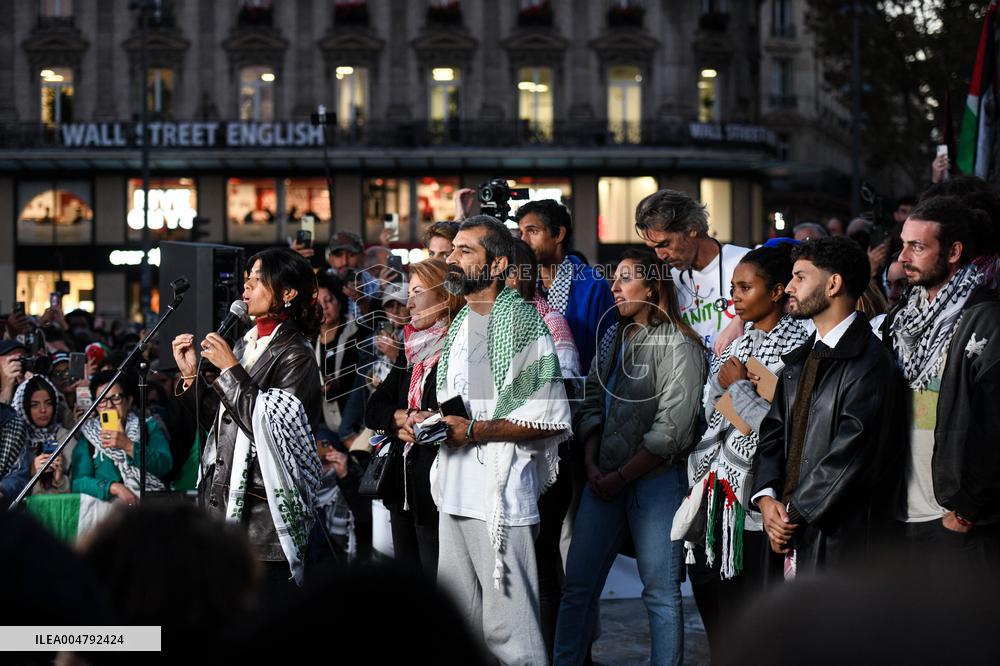 Rima Hassan At Global Sumud Flotilla Celebration - Paris