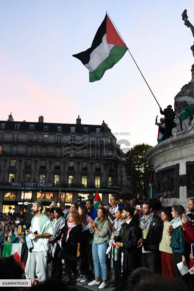 Rima Hassan At Global Sumud Flotilla Celebration - Paris