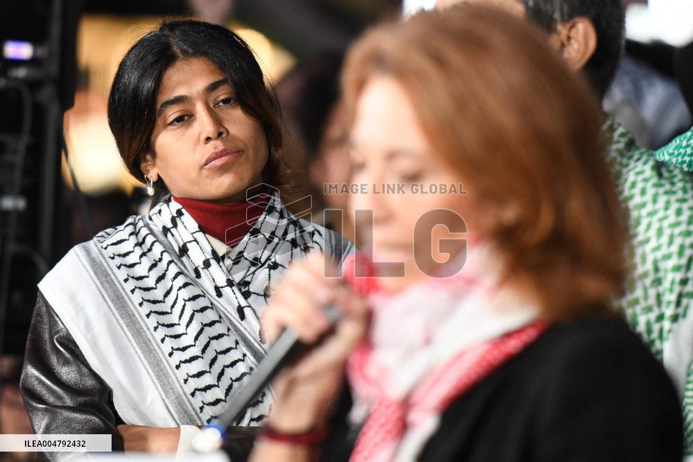Rima Hassan At Global Sumud Flotilla Celebration - Paris