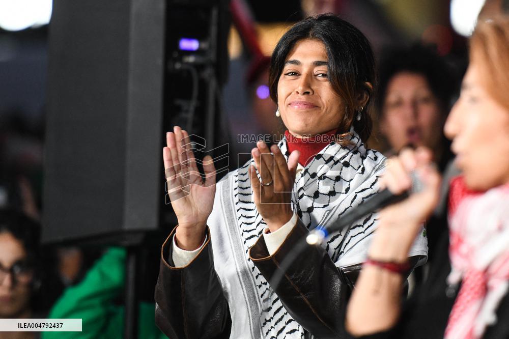 Rima Hassan At Global Sumud Flotilla Celebration - Paris