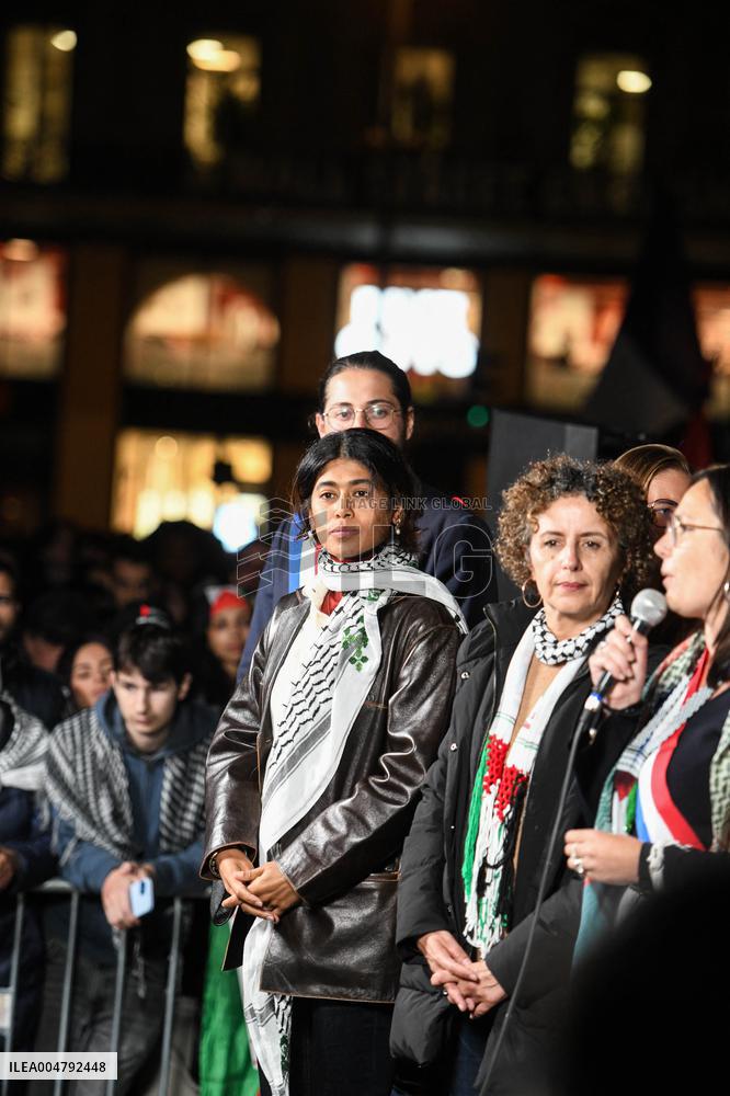 Rima Hassan At Global Sumud Flotilla Celebration - Paris