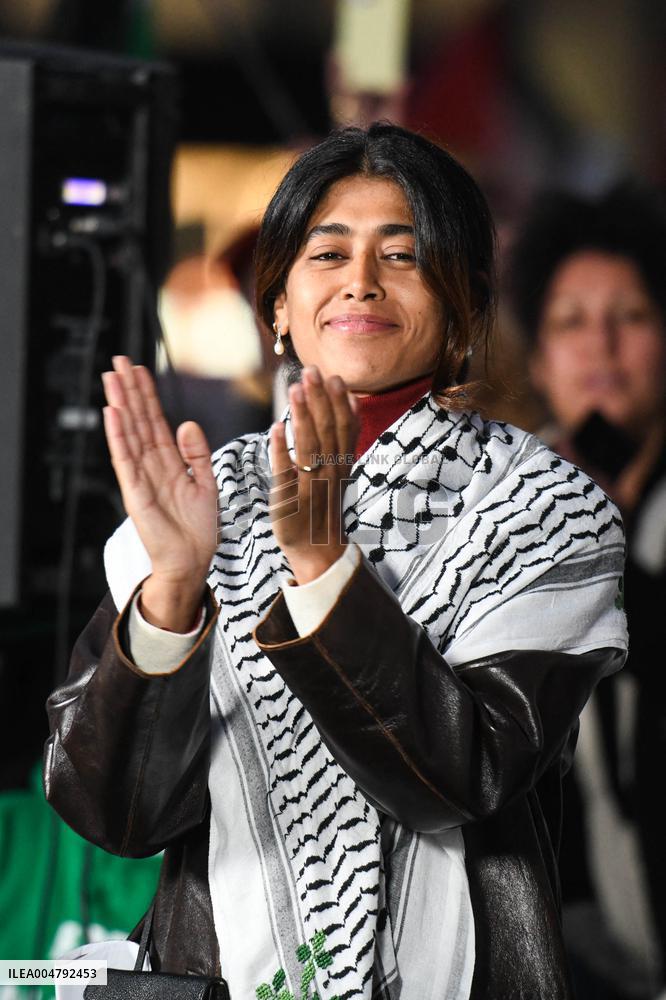 Rima Hassan At Global Sumud Flotilla Celebration - Paris