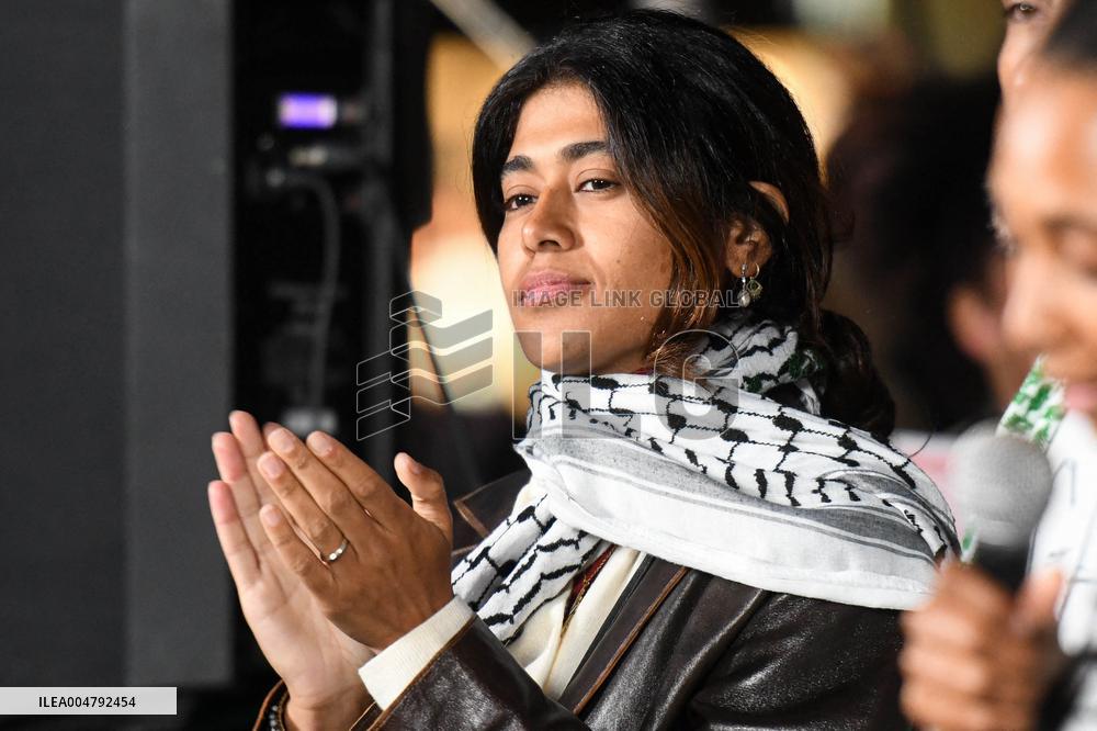Rima Hassan At Global Sumud Flotilla Celebration - Paris