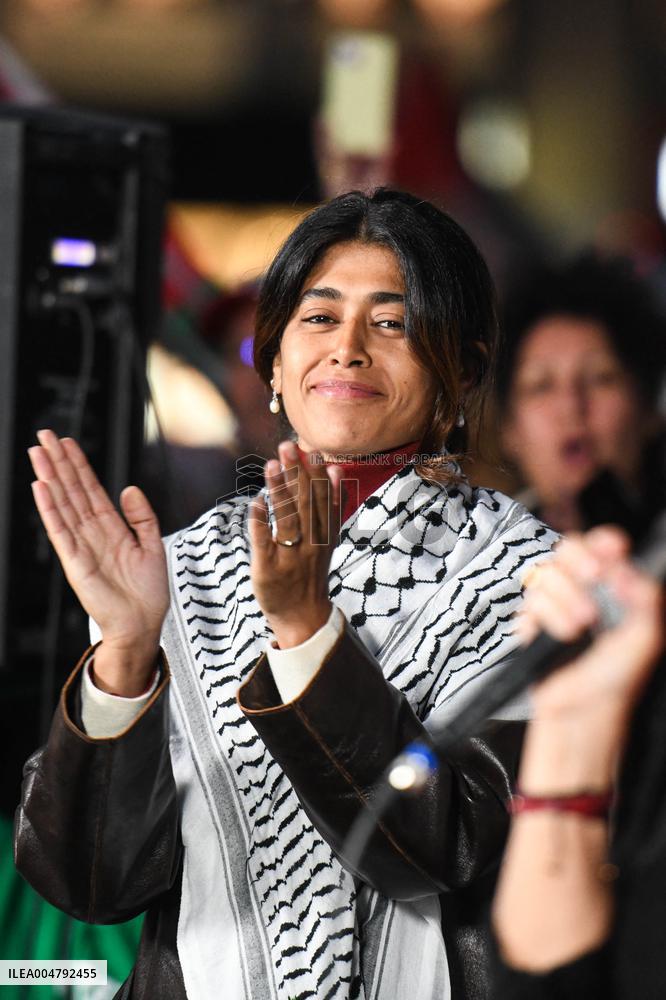 Rima Hassan At Global Sumud Flotilla Celebration - Paris