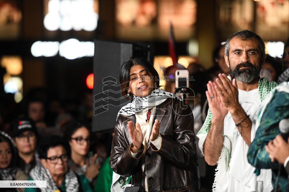 Rima Hassan At Global Sumud Flotilla Celebration - Paris