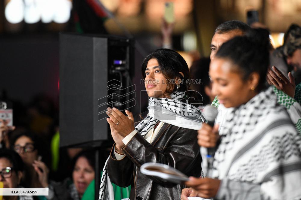Rima Hassan At Global Sumud Flotilla Celebration - Paris