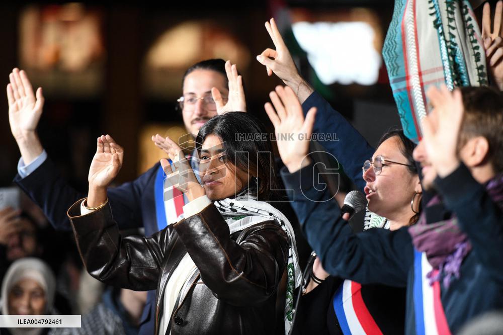 Rima Hassan At Global Sumud Flotilla Celebration - Paris
