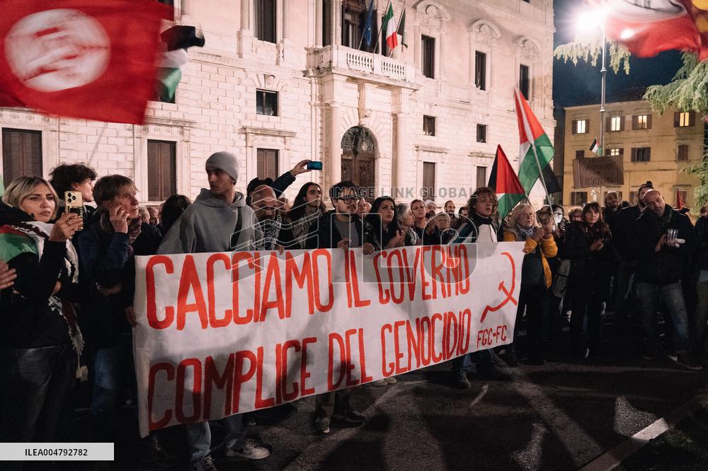 Protests Erupt In Perugia Over Blocked Flotilla - Italy