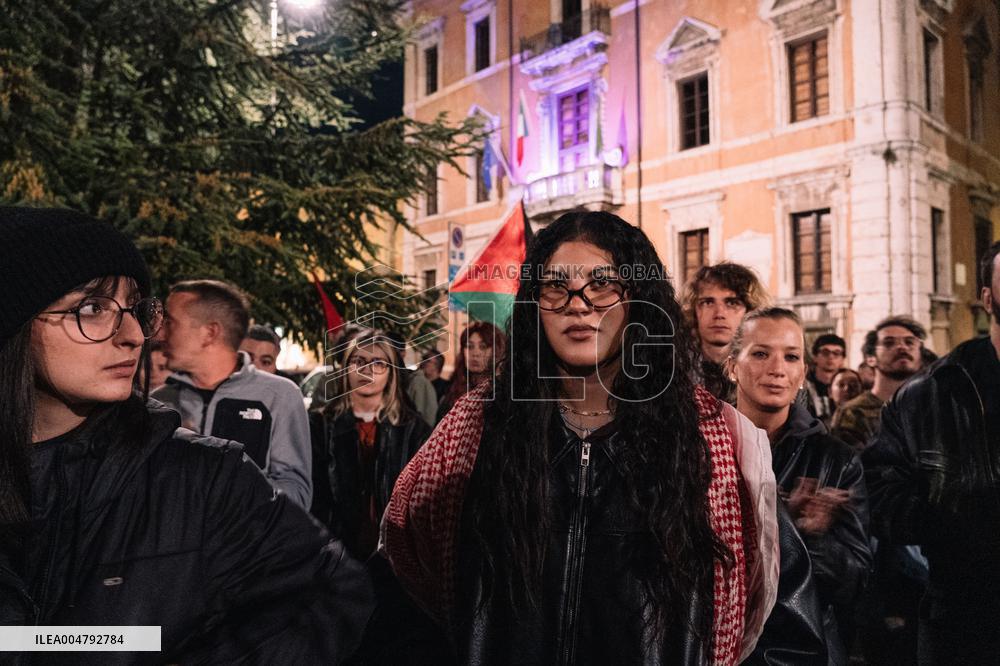 Protests Erupt In Perugia Over Blocked Flotilla - Italy