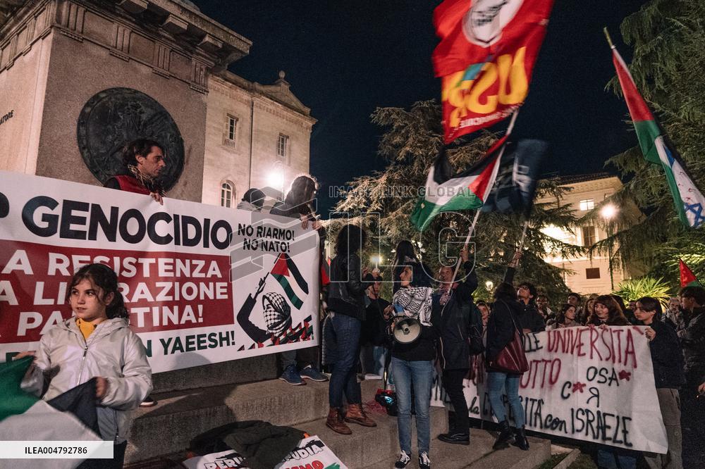 Protests Erupt In Perugia Over Blocked Flotilla - Italy