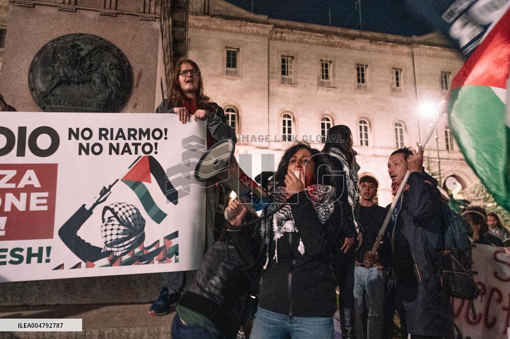 Protests Erupt In Perugia Over Blocked Flotilla - Italy