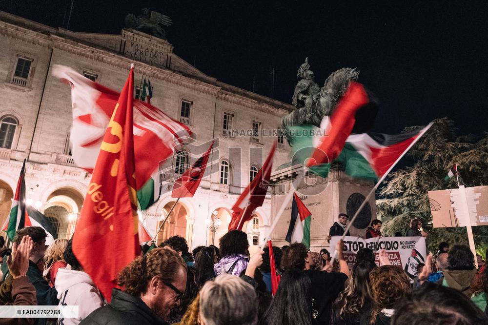 Protests Erupt In Perugia Over Blocked Flotilla - Italy