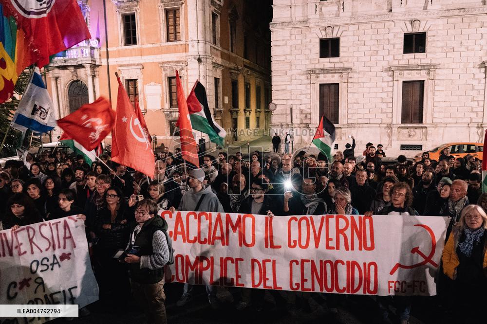 Protests Erupt In Perugia Over Blocked Flotilla - Italy