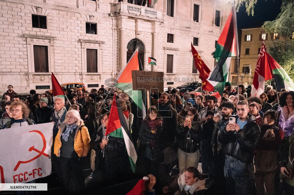 Protests Erupt In Perugia Over Blocked Flotilla - Italy