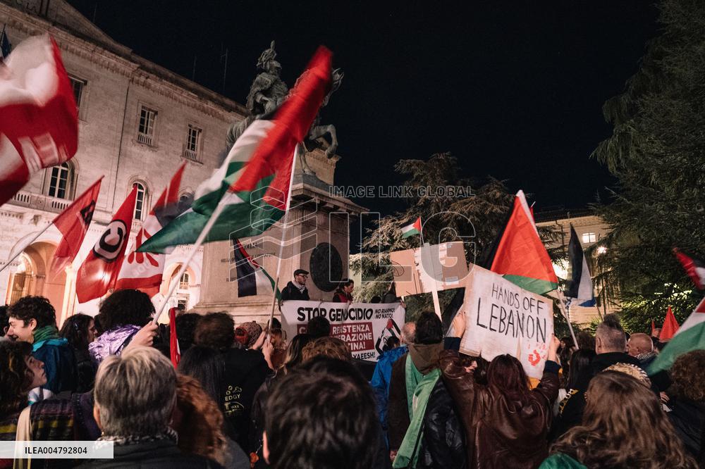 Protests Erupt In Perugia Over Blocked Flotilla - Italy