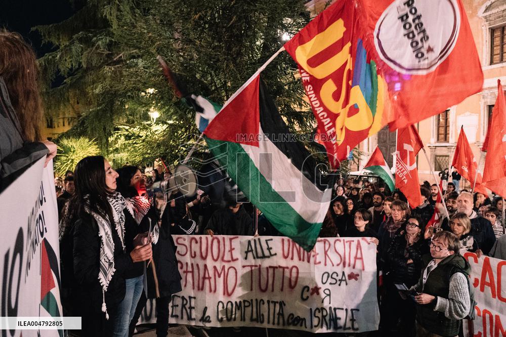 Protests Erupt In Perugia Over Blocked Flotilla - Italy