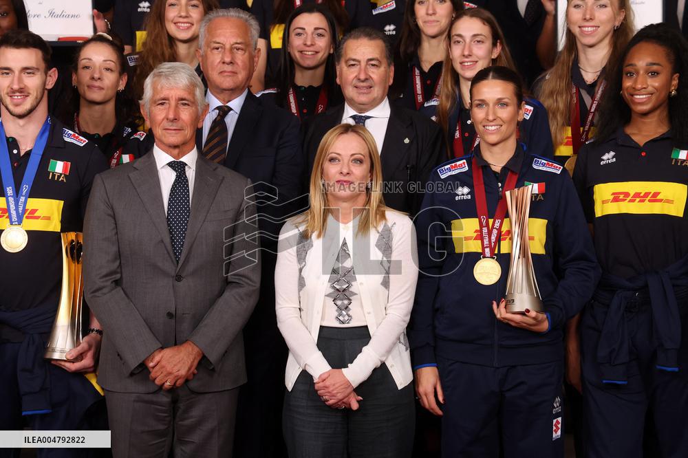 Giorgia Meloni Meets Volleyball Champions - Rome