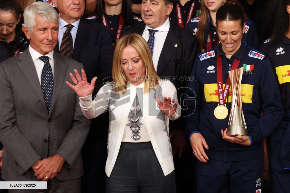 Giorgia Meloni Meets Volleyball Champions - Rome