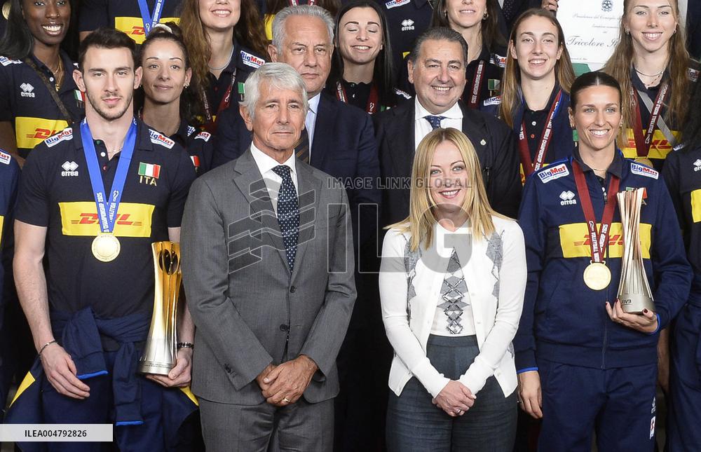 Giorgia Meloni Meets Volleyball Champions - Rome