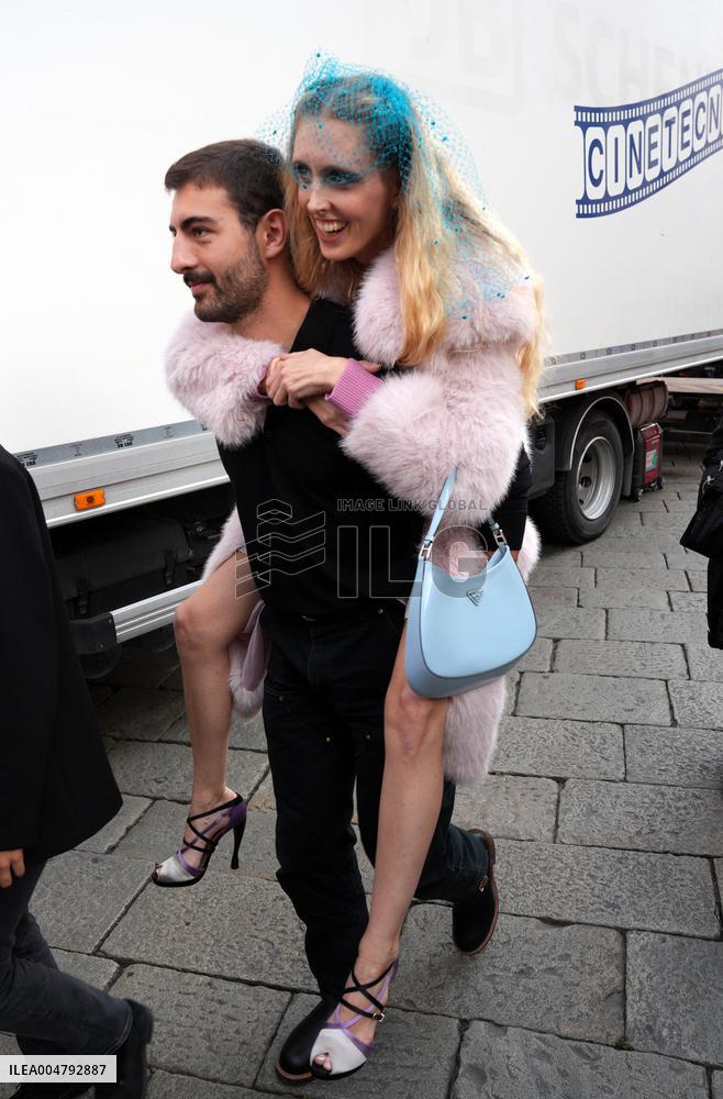 Extras Arrive For The Devil Wears Prada 2 - Milan