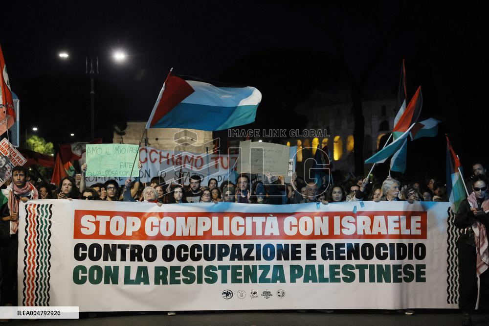 Protest For Palestine In Rome
