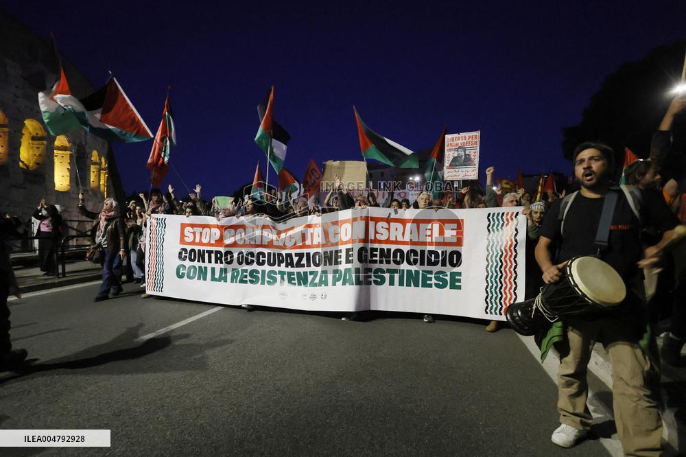 Protest For Palestine In Rome