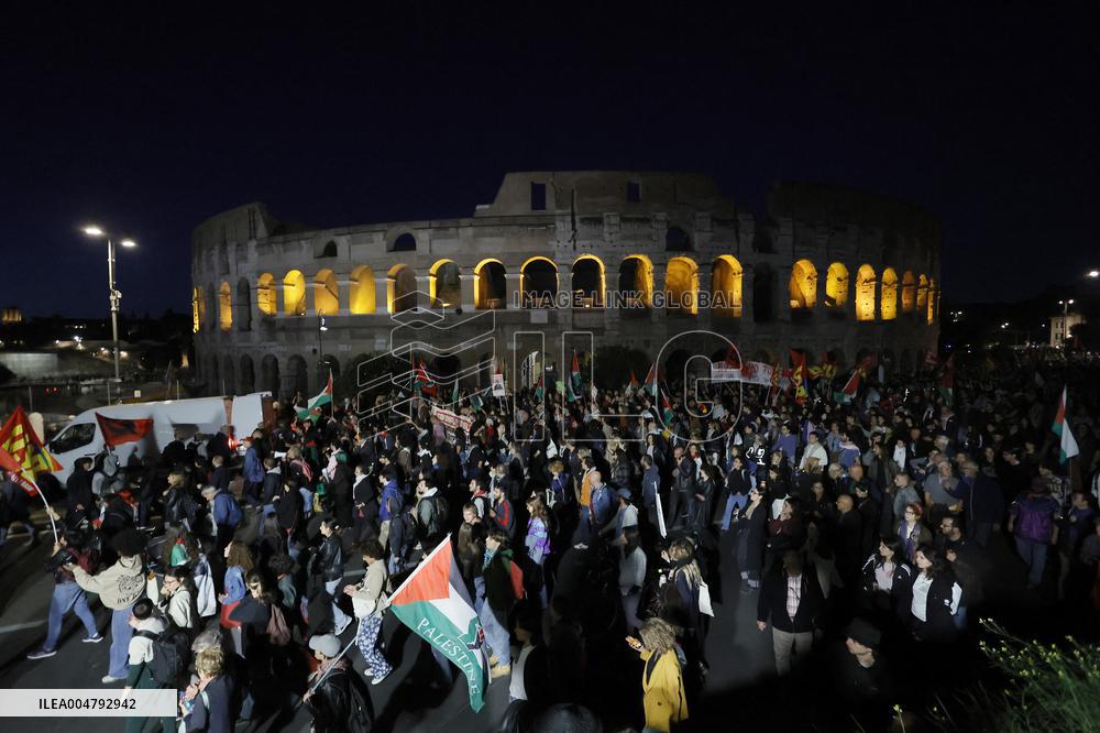 Protest For Palestine In Rome