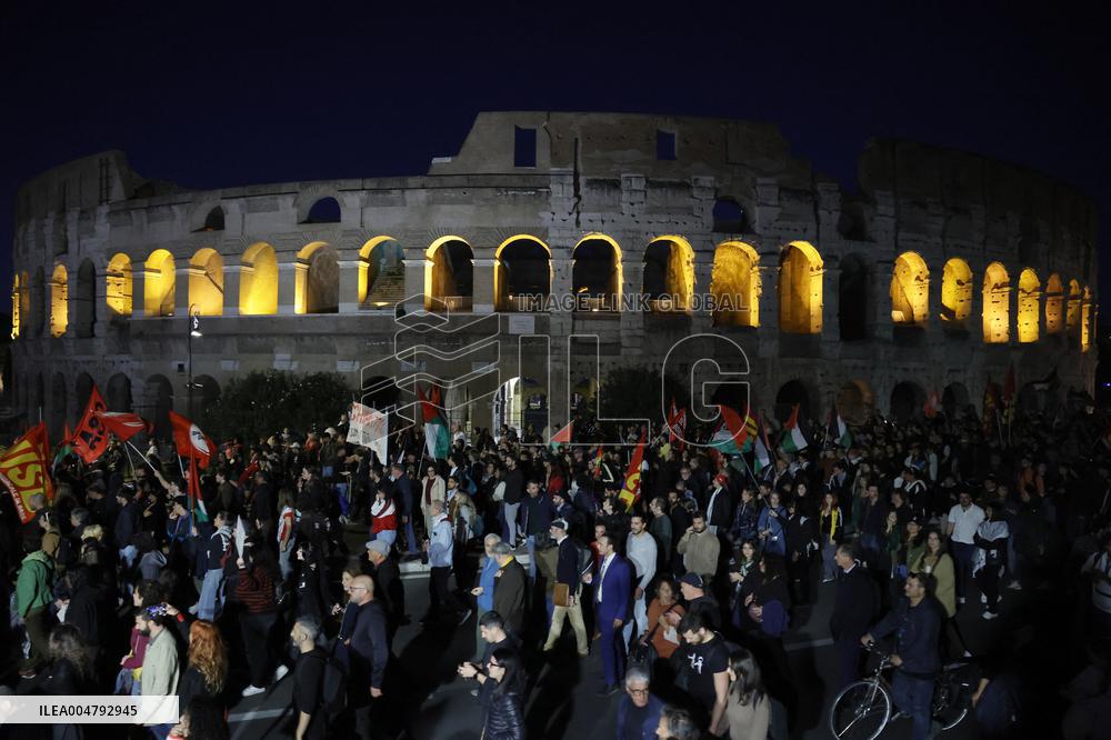 Protest For Palestine In Rome