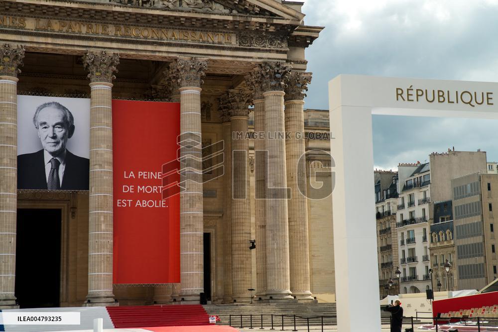 Final Preparations Before Robert Badinter's Honor At Pantheon - Paris