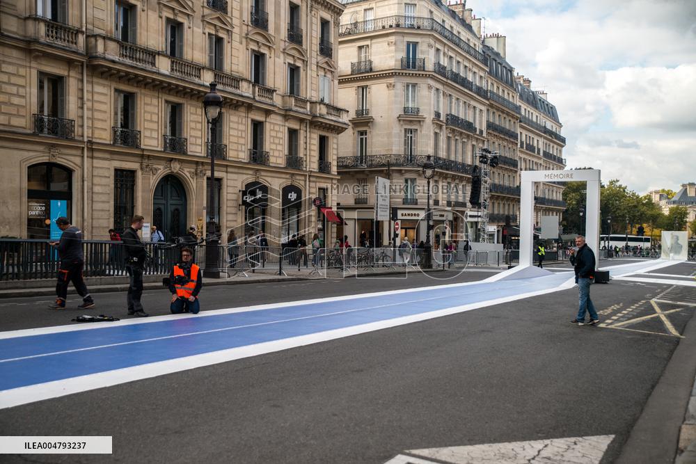 Final Preparations Before Robert Badinter's Honor At Pantheon - Paris