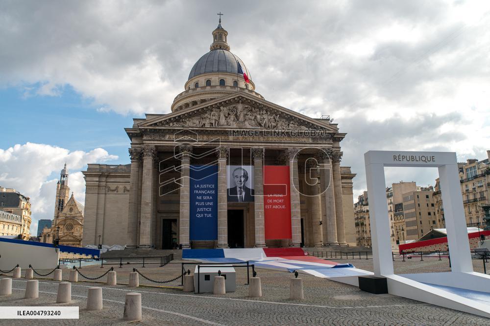 Final Preparations Before Robert Badinter's Honor At Pantheon - Paris