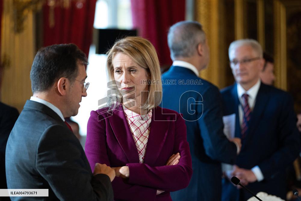 Emmanuel Macron at Meeting for a peace plan in Gaza - Paris