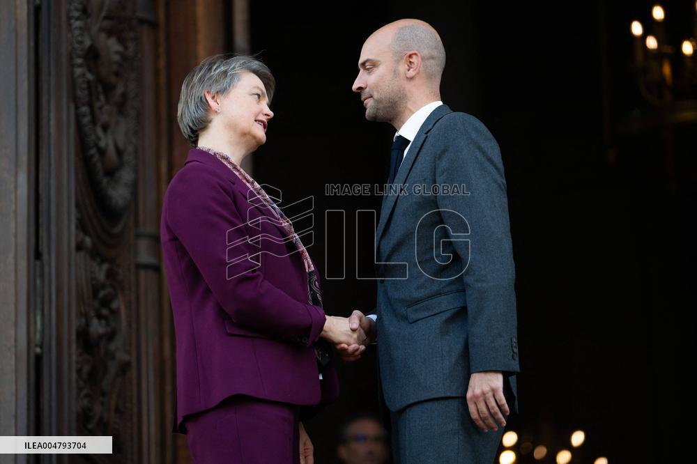 Emmanuel Macron at Meeting for a peace plan in Gaza - Paris