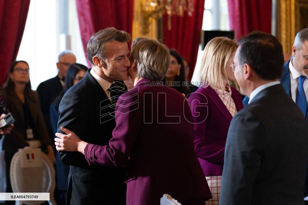 Emmanuel Macron at Meeting for a peace plan in Gaza - Paris