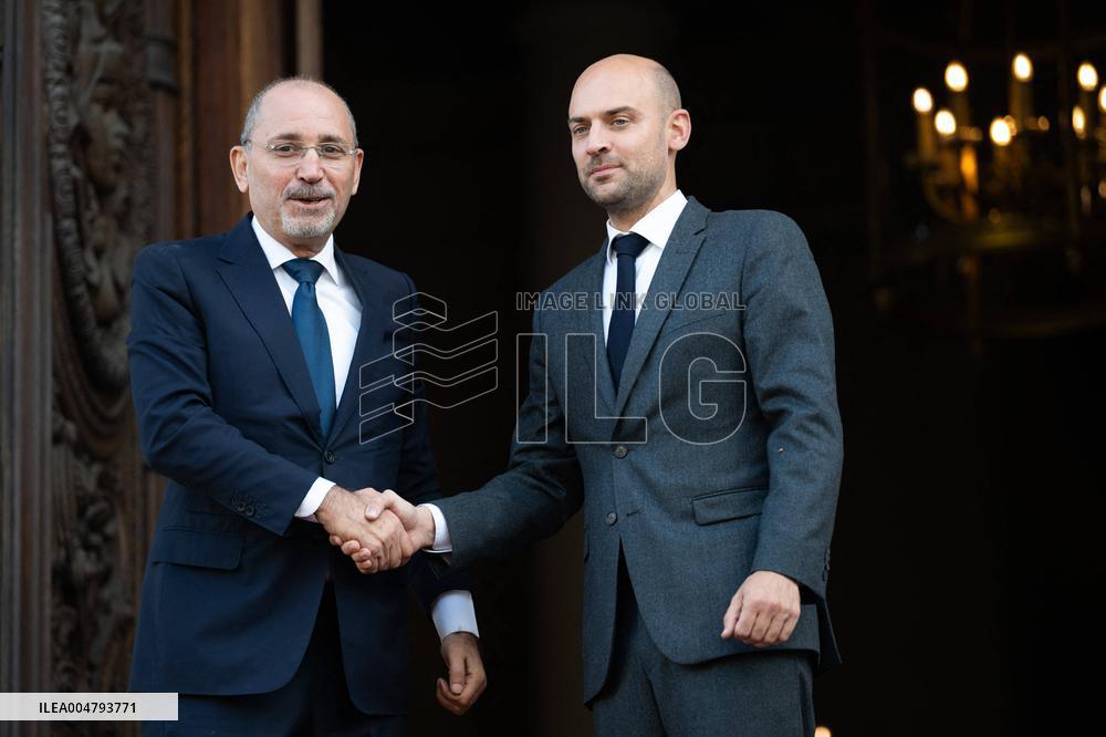 Emmanuel Macron at Meeting for a peace plan in Gaza - Paris