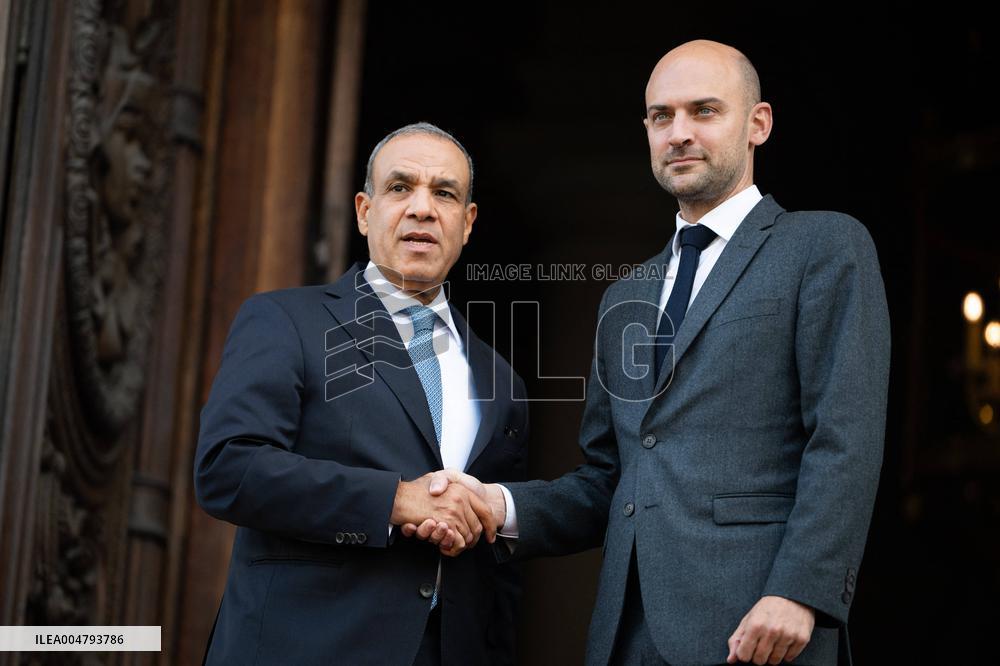 Emmanuel Macron at Meeting for a peace plan in Gaza - Paris