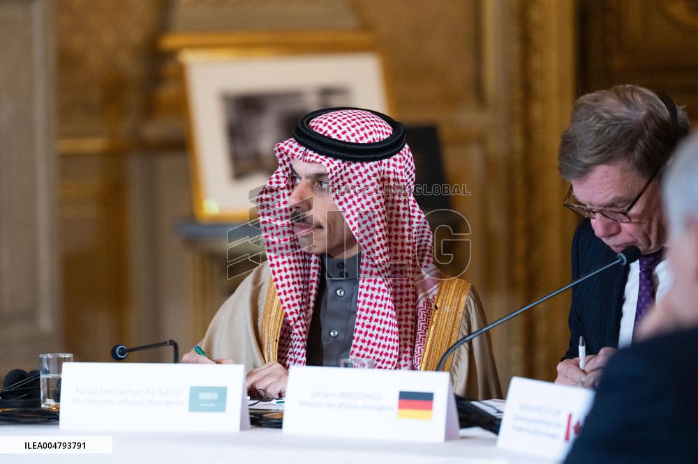 Emmanuel Macron at Meeting for a peace plan in Gaza - Paris