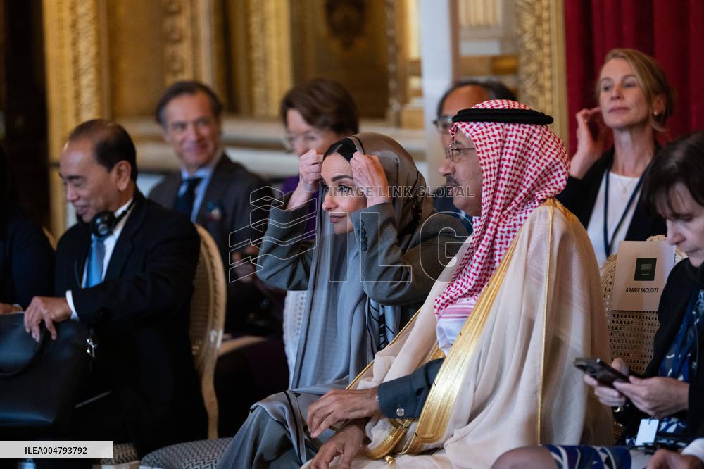 Emmanuel Macron at Meeting for a peace plan in Gaza - Paris