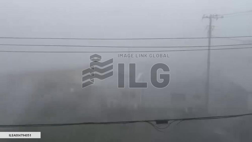 Japan: Powerful Typhoon Halong Batters Hachijo Island with Rain and Wind