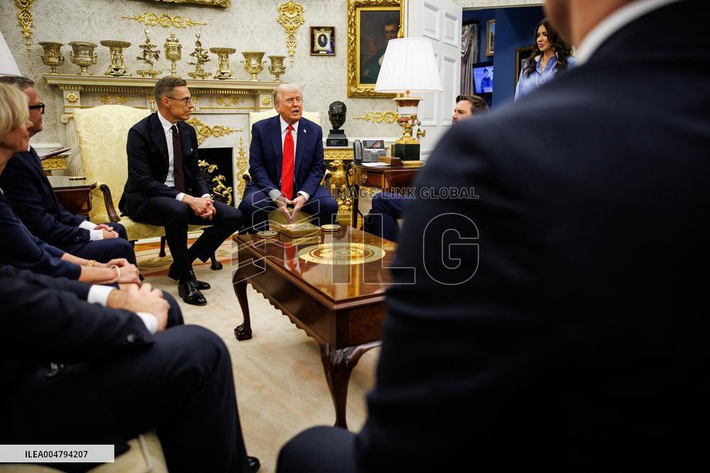 DC: President Trump meets with Finland's President Alexander Stubb in Oval Office