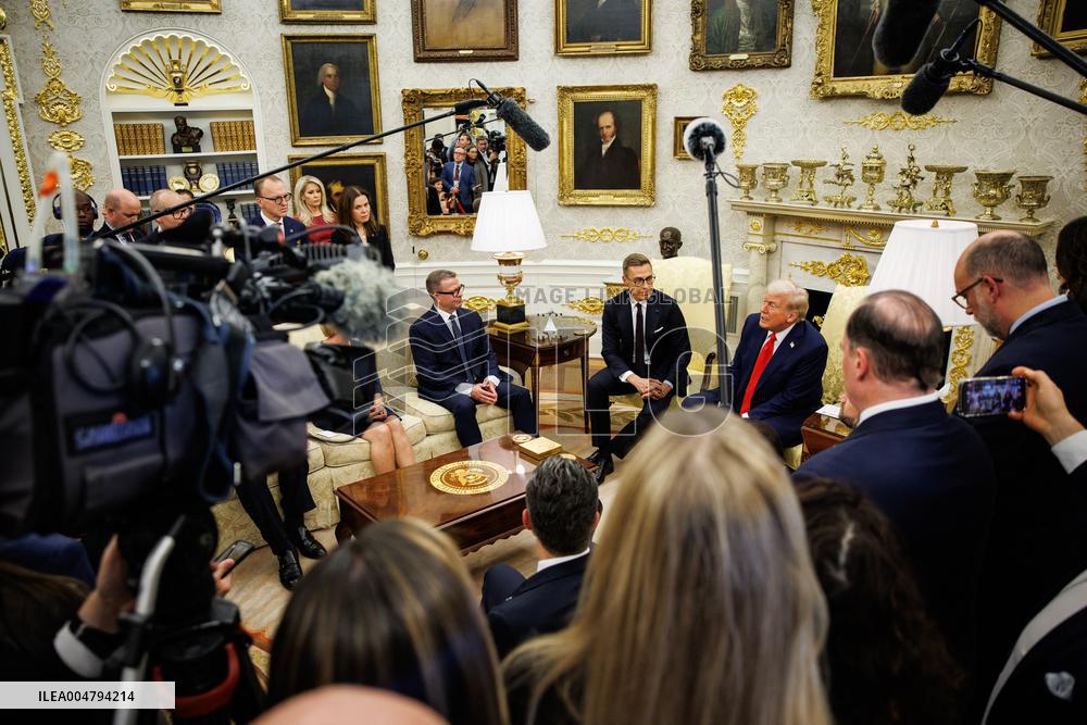 DC: President Trump meets with Finland's President Alexander Stubb in Oval Office