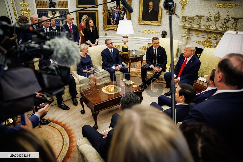 DC: President Trump meets with Finland's President Alexander Stubb in Oval Office