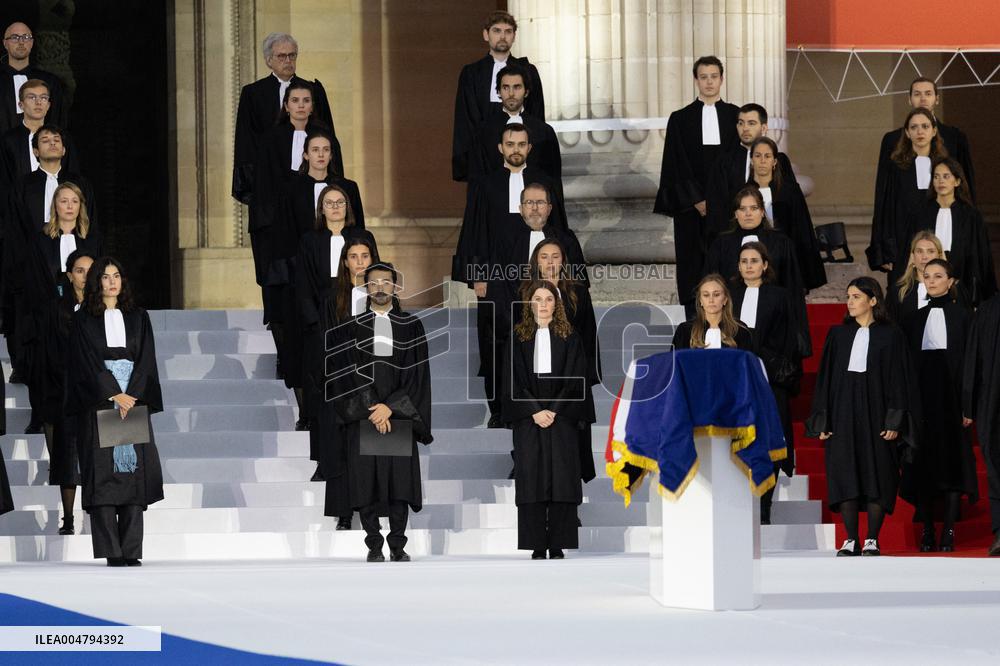Induction ceremony of Robert Badinter at the Pantheon - Paris