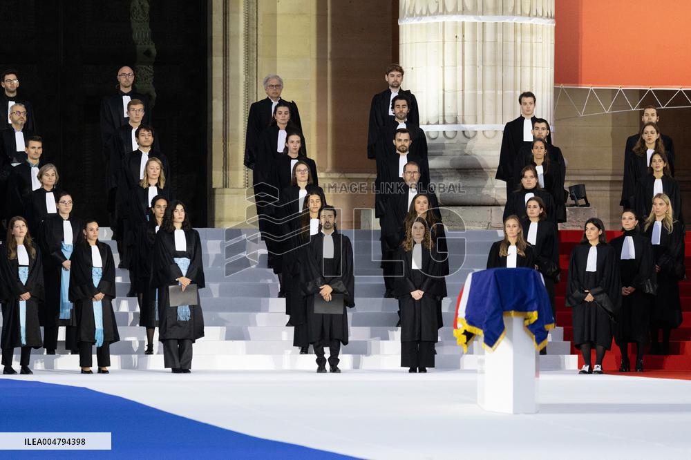 Induction ceremony of Robert Badinter at the Pantheon - Paris