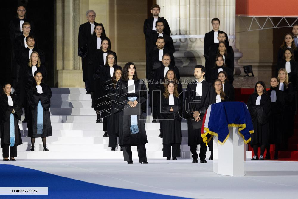 Induction ceremony of Robert Badinter at the Pantheon - Paris